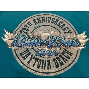 Daytona Beach Bike Week 2020 79th Anniversary Men's Short-Sleeve T-Shirt-Size XL